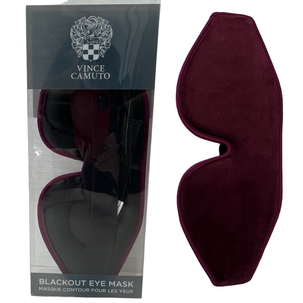 VINCE CAMUTO BLACKOUT EYE MASK IN BURGUNDY VELVET